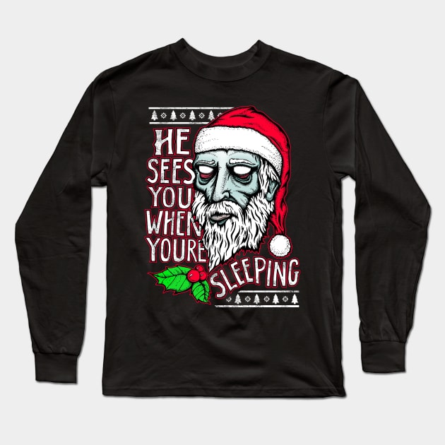 Satan Claus is Comin' Long Sleeve T-Shirt by Ghoul_Jerk